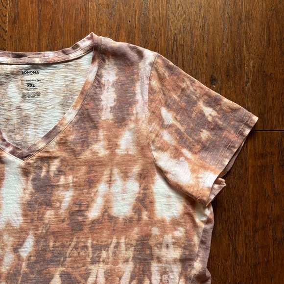 Sonoma Tie-Dye Cotton V-Neck Tee | Size XXL - Picture 4 of 6